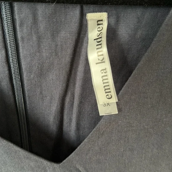 NWT Emma Knudsen Frankie dark navy blue tiered midi dress, size 3X - Picture 3 of 12